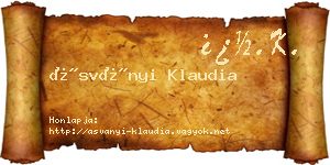 Ásványi Klaudia névjegykártya