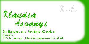 klaudia asvanyi business card